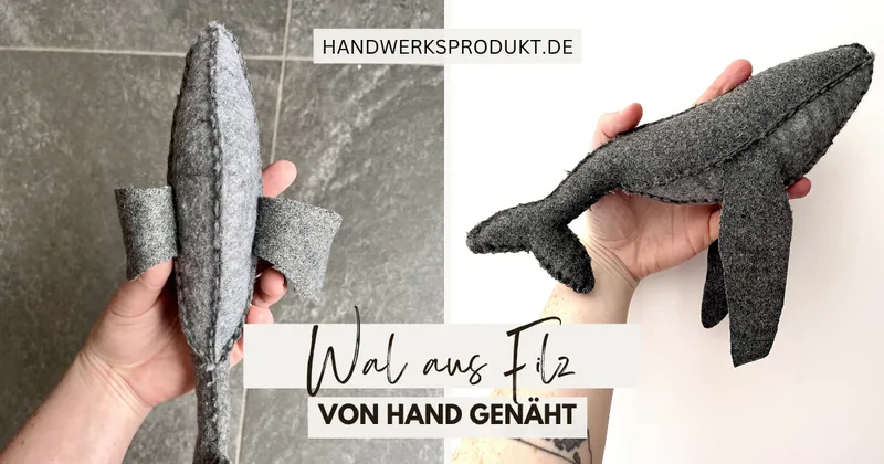 Handgenähter Wal aus Filz - kreative DIY Idee