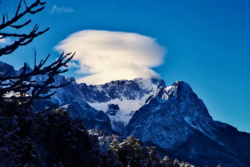 OROGRAPHIC CLOUDS AND A BREATHTAKING VIEWPOINT ABOVE GARMISCH-PARTENKIRCHEN IN BAVARIA