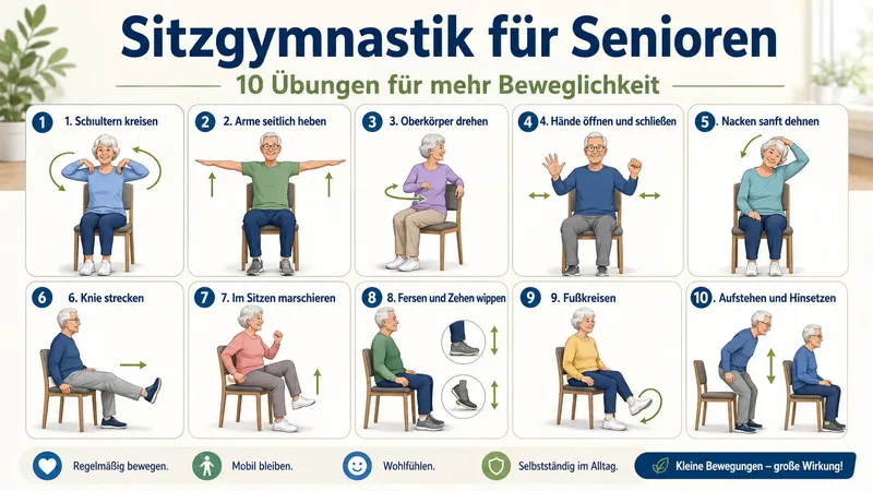 Sitzgymnastik für Senioren: 10 Übungen für mehr Beweglichkeit