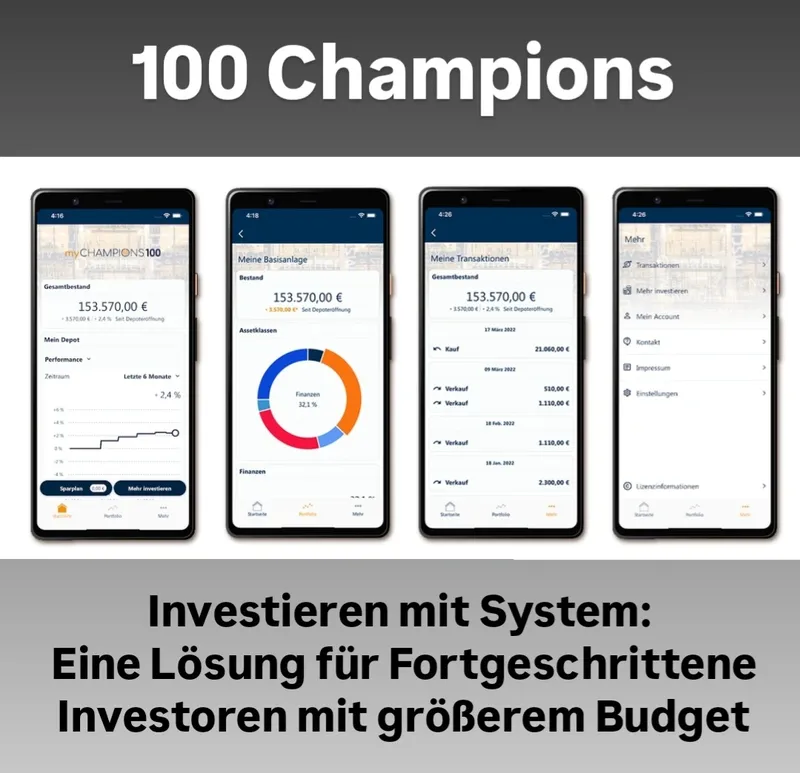 100 Champions – Investieren mit System: Eine clevere Lösung für fortgeschrittene Investoren mit größerem Budget