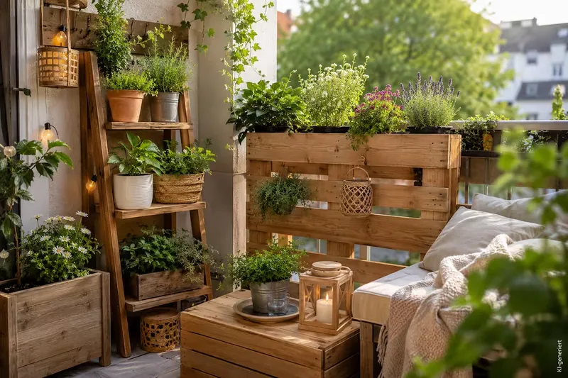 Balkon Deko aus Holz: Natürliche Ideen zum Selbermachen