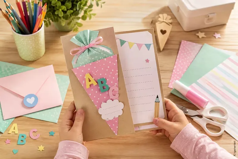 Einladung zur Einschulung basteln: 12 einfache DIY-Ideen