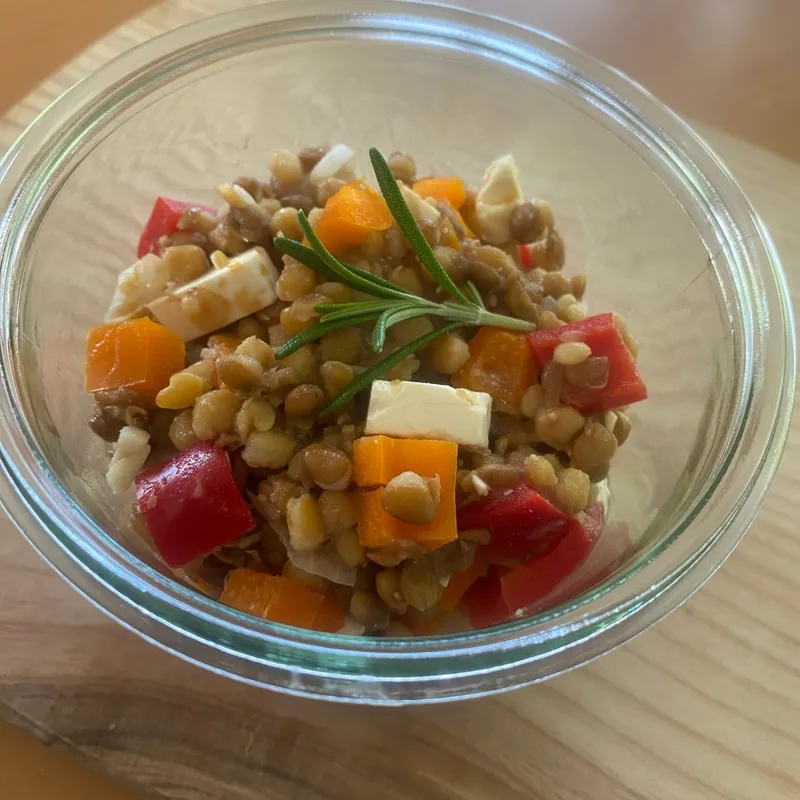 Linsensalat mit Feta