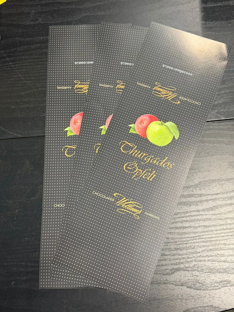 Produktbanderolen für Chocolaterie Wellauer