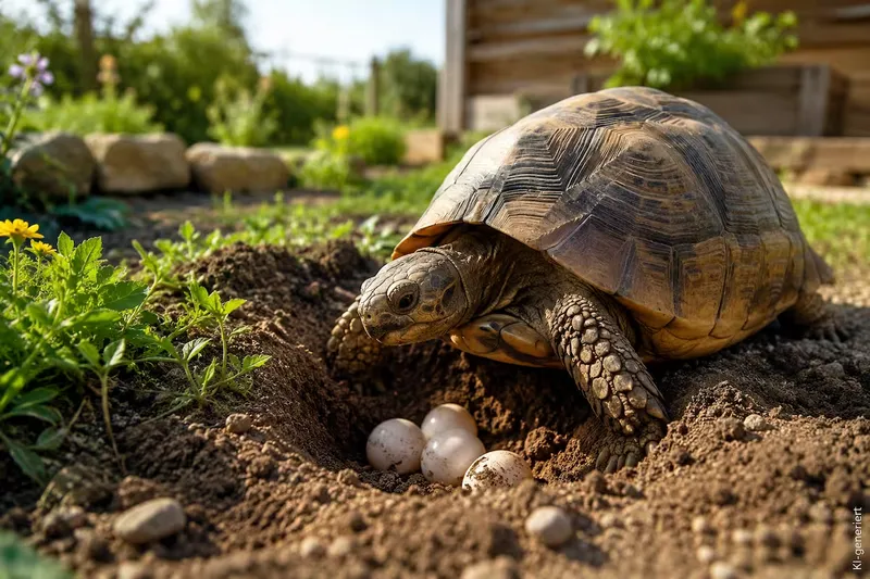 Woran erkennst Du die Eiablage der Landschildkröte?