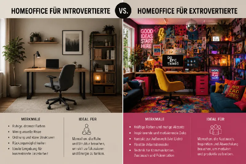Homeoffice für Introvertierte vs. Extrovertierte