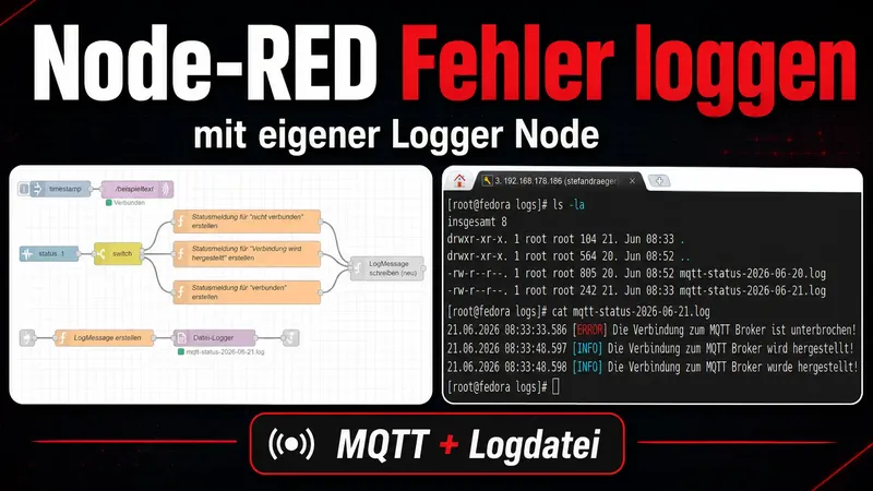 Node-RED Fehler loggen: Mit Bordmitteln und eigener Logger-Node