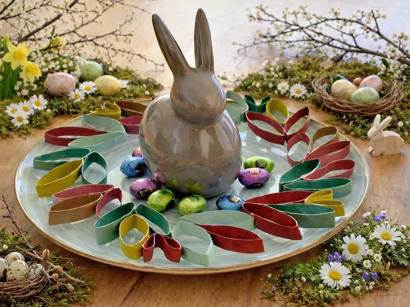 DIY Frühling & Ostern – Kranz aus Toilettenpapierrollen ~ Bastelspaß für die ganze Familie