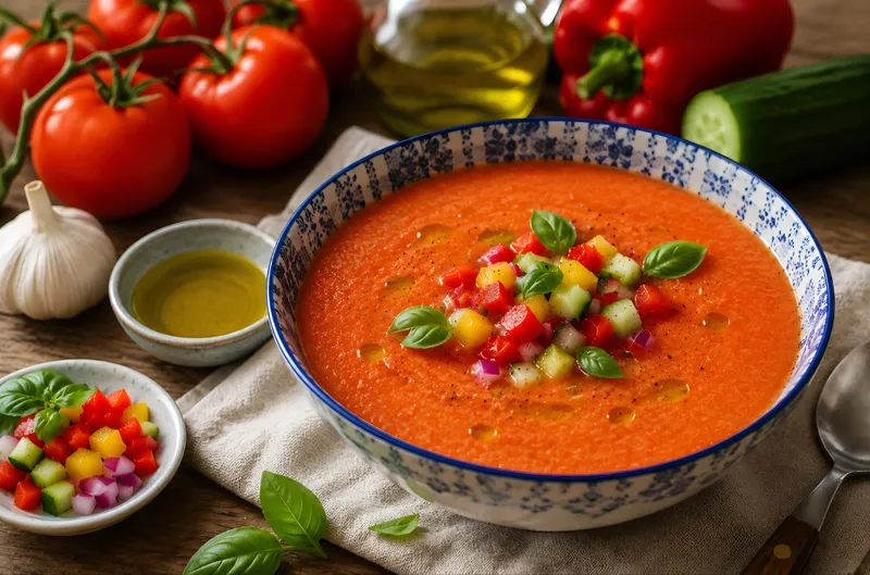 Gazpacho Andaluz - Original spanisches Rezept für kalte Tomatensuppe