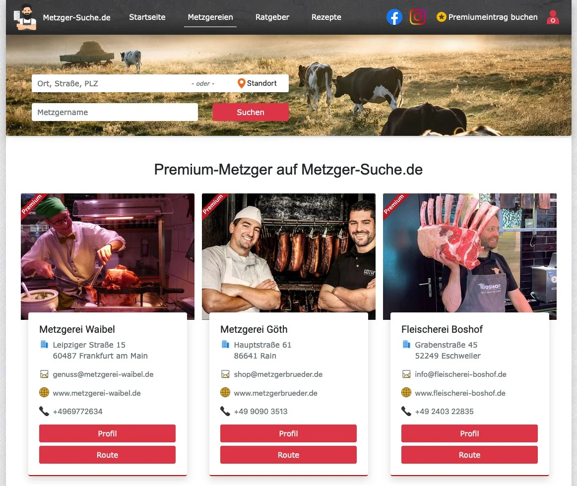 Metzger-Suche.de - Deutschlands größtes Metzgerportal