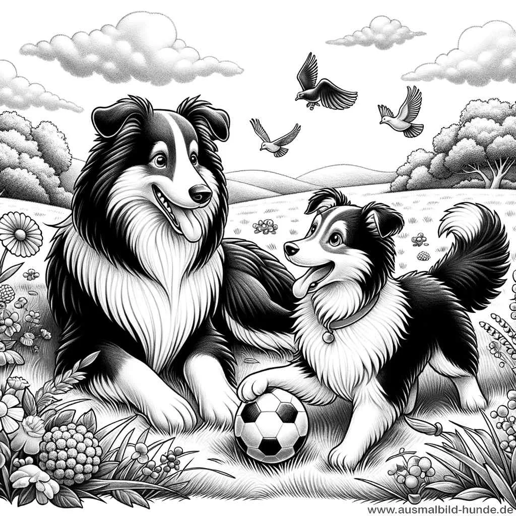 Ausmalbild Hunde, kostenlose Hunde Ausmalbilder für Kinder