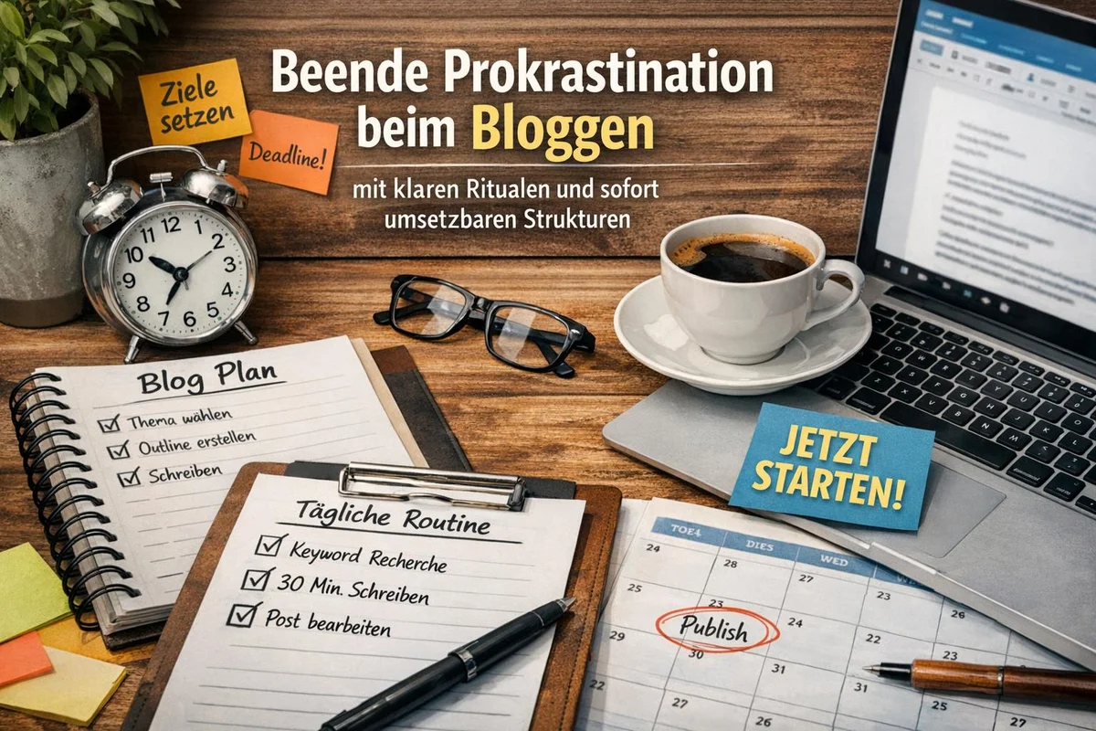 Beende Prokrastination beim Bloggen mit klaren Ritualen und sofort umsetzbaren Strukturen