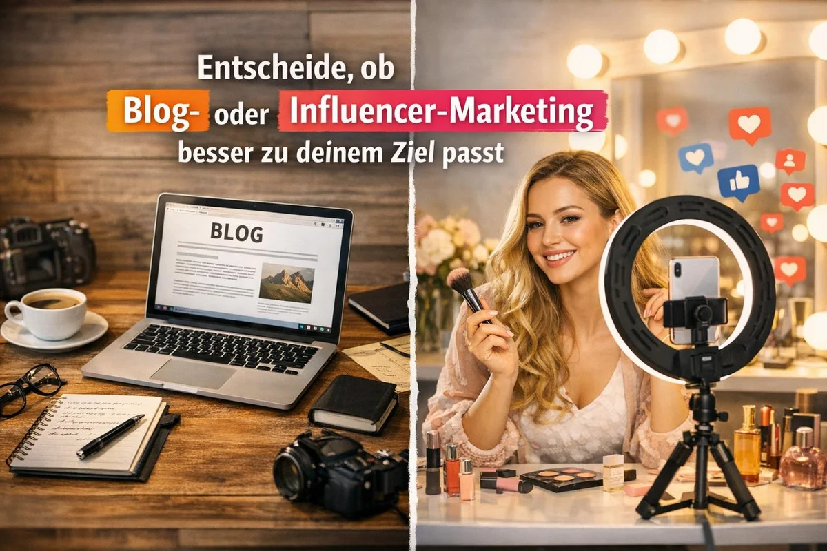 Entscheide, ob Blog- oder Influencer-Marketing besser zu deinem Ziel passt